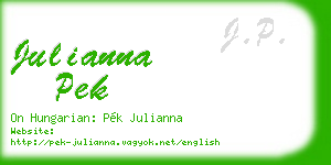 julianna pek business card